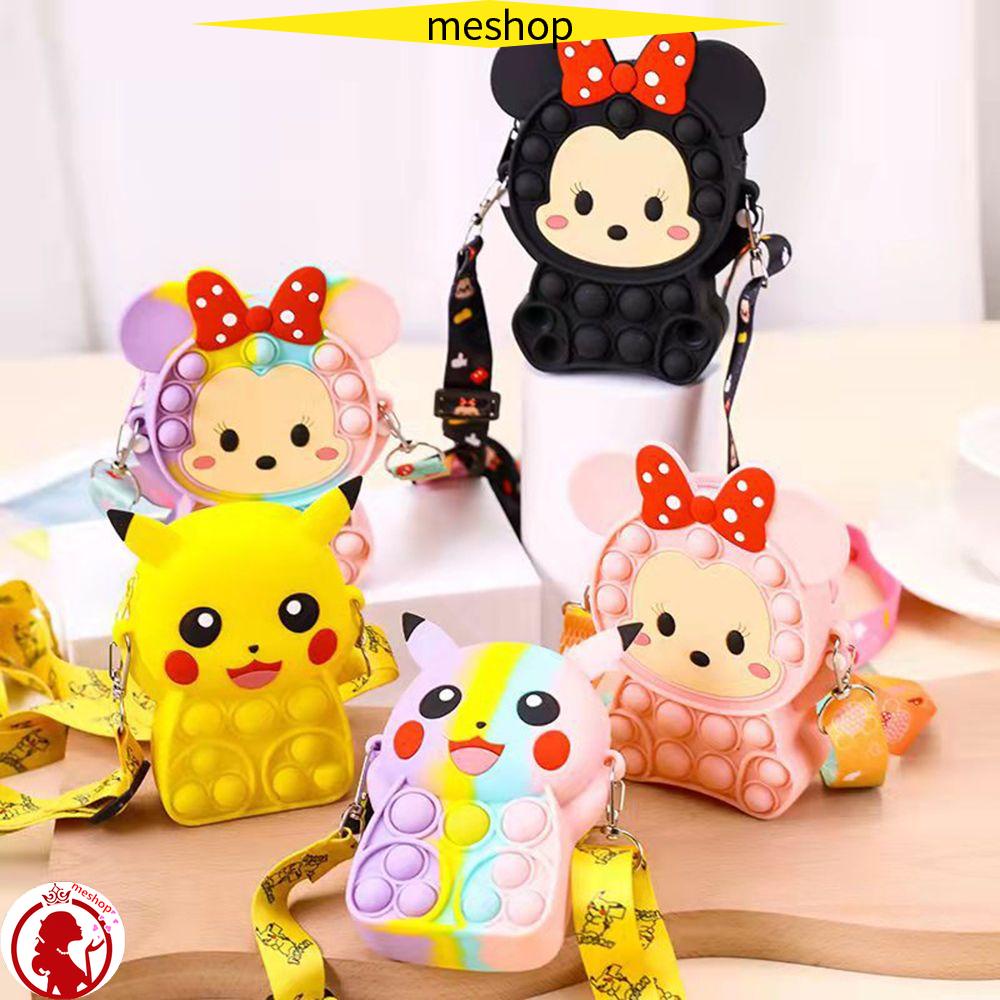 Túi Đeo Chéo Bằng Silicon Họa Tiết Hoạt Hình Pikachu Dễ Thương