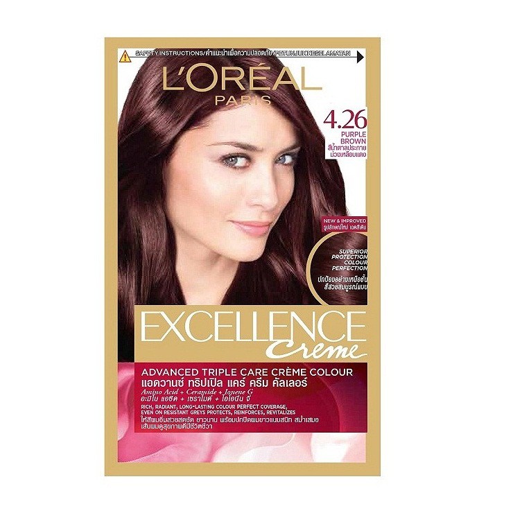 Thuốc nhuộm tóc #4.26 Loreal Excellence Creme (Nâu tím ánh đỏ) 100% chính hãng, vov cung cấp & bảo trợ.