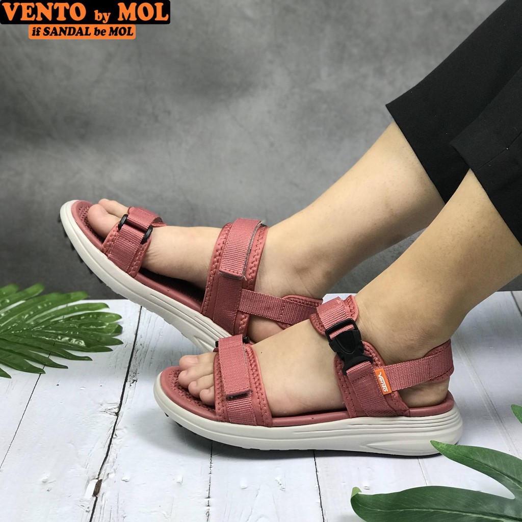 Giày sandal Vento nữ 2 quai ngang vải dù có quai hậu cố định mang đi học đi biển du lịch NB66Be