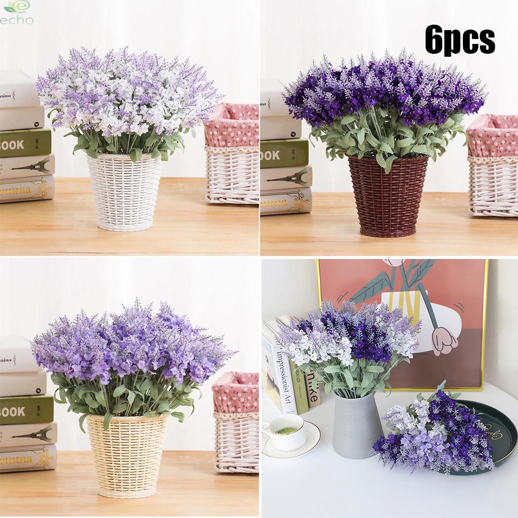 Lavender Flower Shop Office 10 Heads 6pcs Bouquet Fake Flower Home Wedding Decor