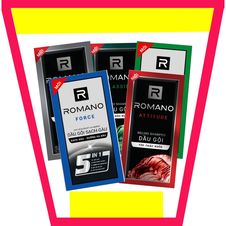 5 GÓI DẦU GỘI ROMANO 6g/gói
