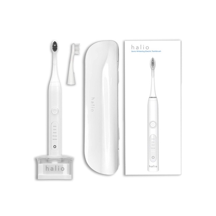 Combo Máy Tăm Nước Halio - Blue Và Bàn Chải Điện Làm Trắng Răng - White