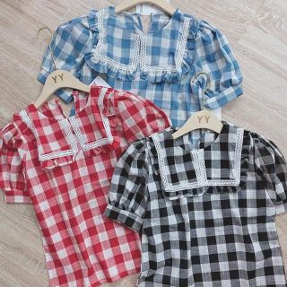 Áo sơmi kẻ tay bồng