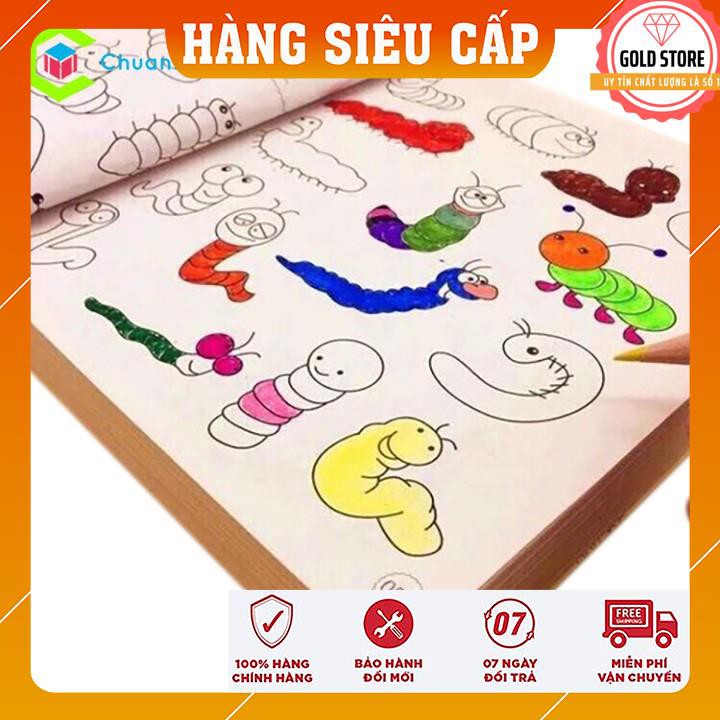 Bộ Vở Tập Tô Màu 5000 Hình Dành Cho Bé, Tặng Kèm Bộ Chì Màu 12 Cây, Món Quà Ý Nghĩa Mẹ Dành Cho Bé