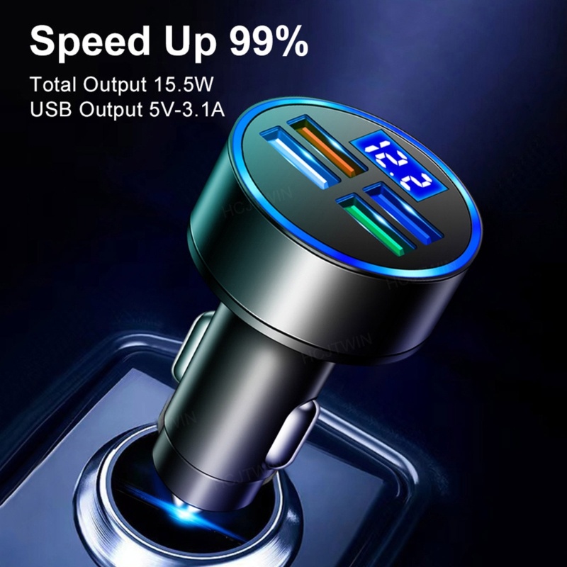 Tẩu Sạc 4 Cổng USB 12V Chuyên Dụng Cho Xe Hơi Xe Tải