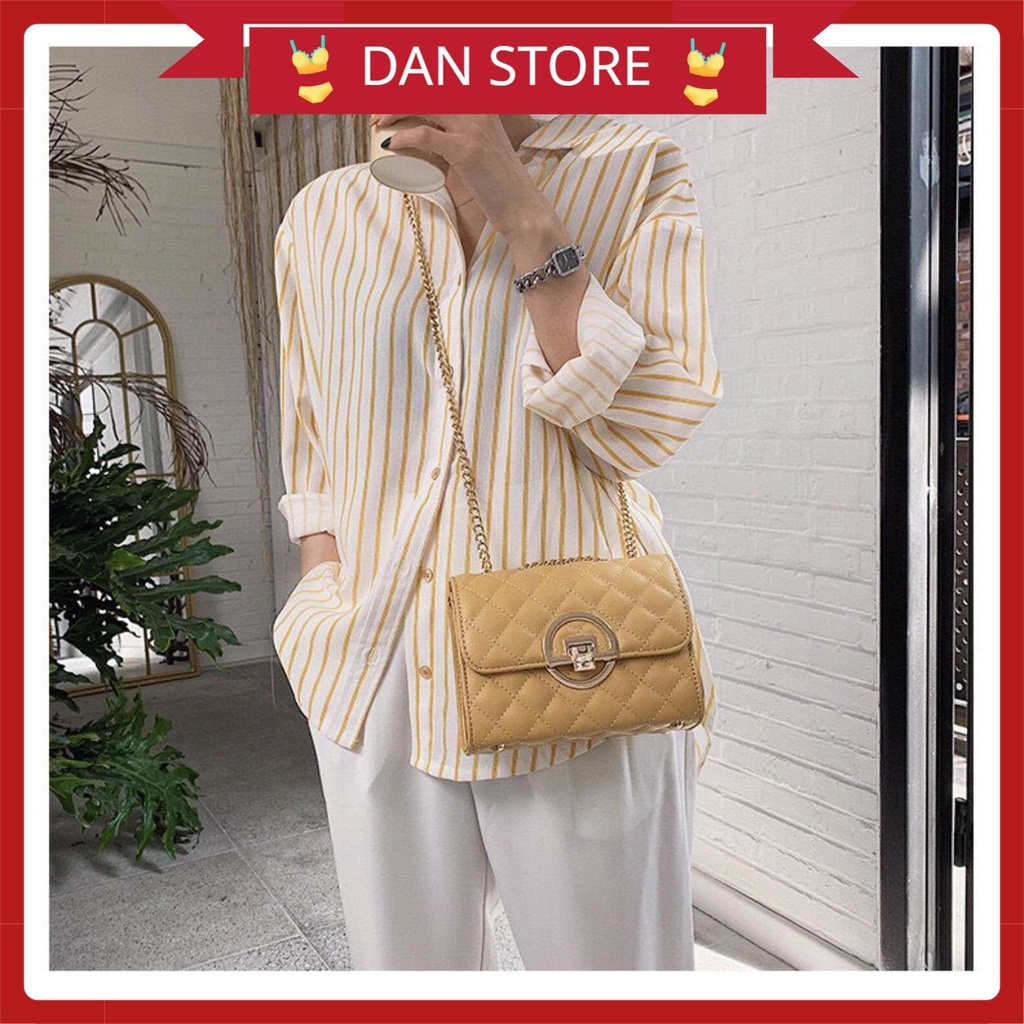Túi Xách NữTặng QuàTúi Nữ Đẹp Đeo Chéo cỡ nhỏ phối dây xích thời trang thanh lịch nhẹ nhàng MÃ 5215
