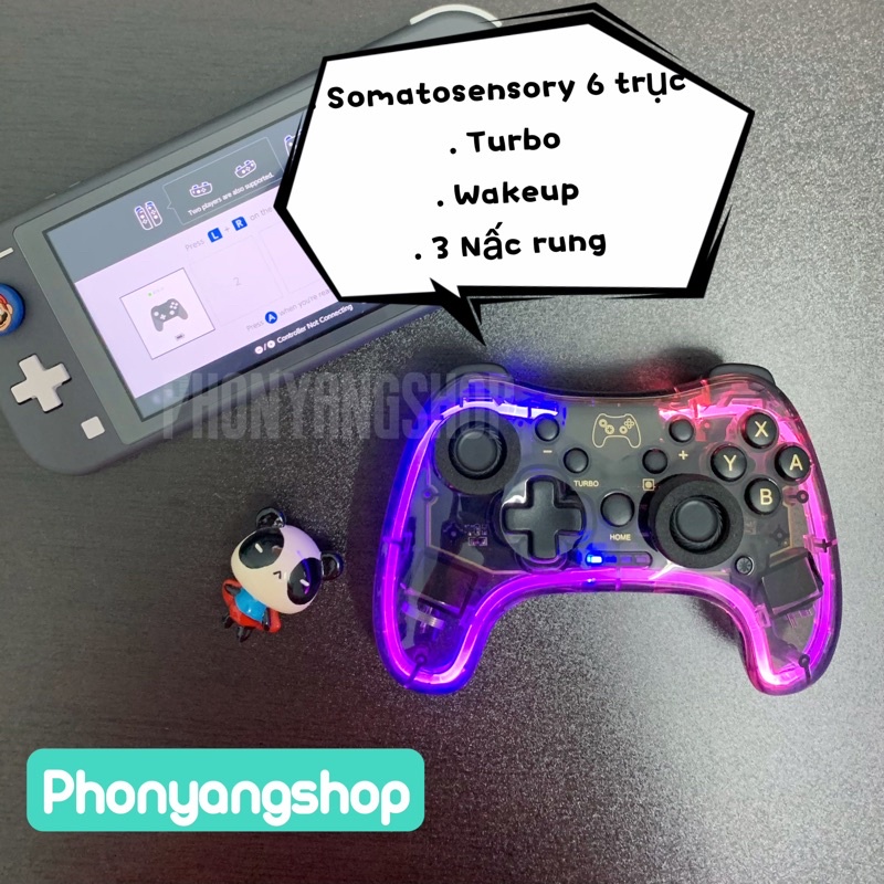 (Có wakeup) Tay cầm Nintendo Switch có đèn Led trong suốt
