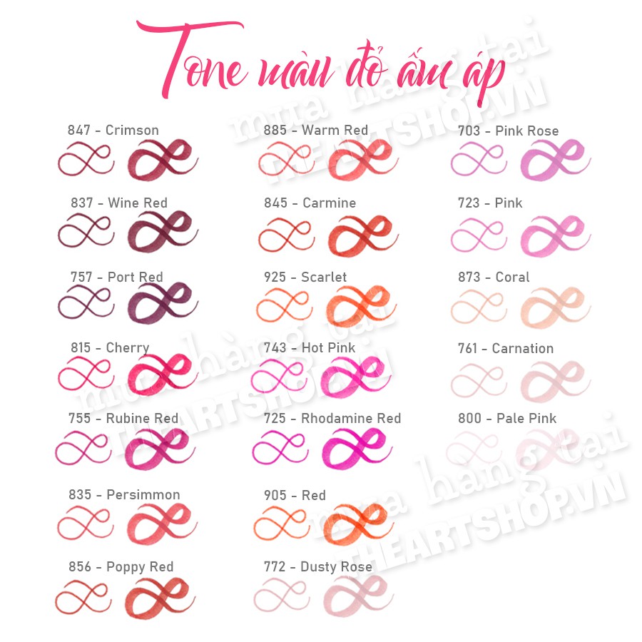 Bút cọ TOMBOW ABT dual brush pens - tone màu Hồng và Đỏ ấm áp THEARTSHOP