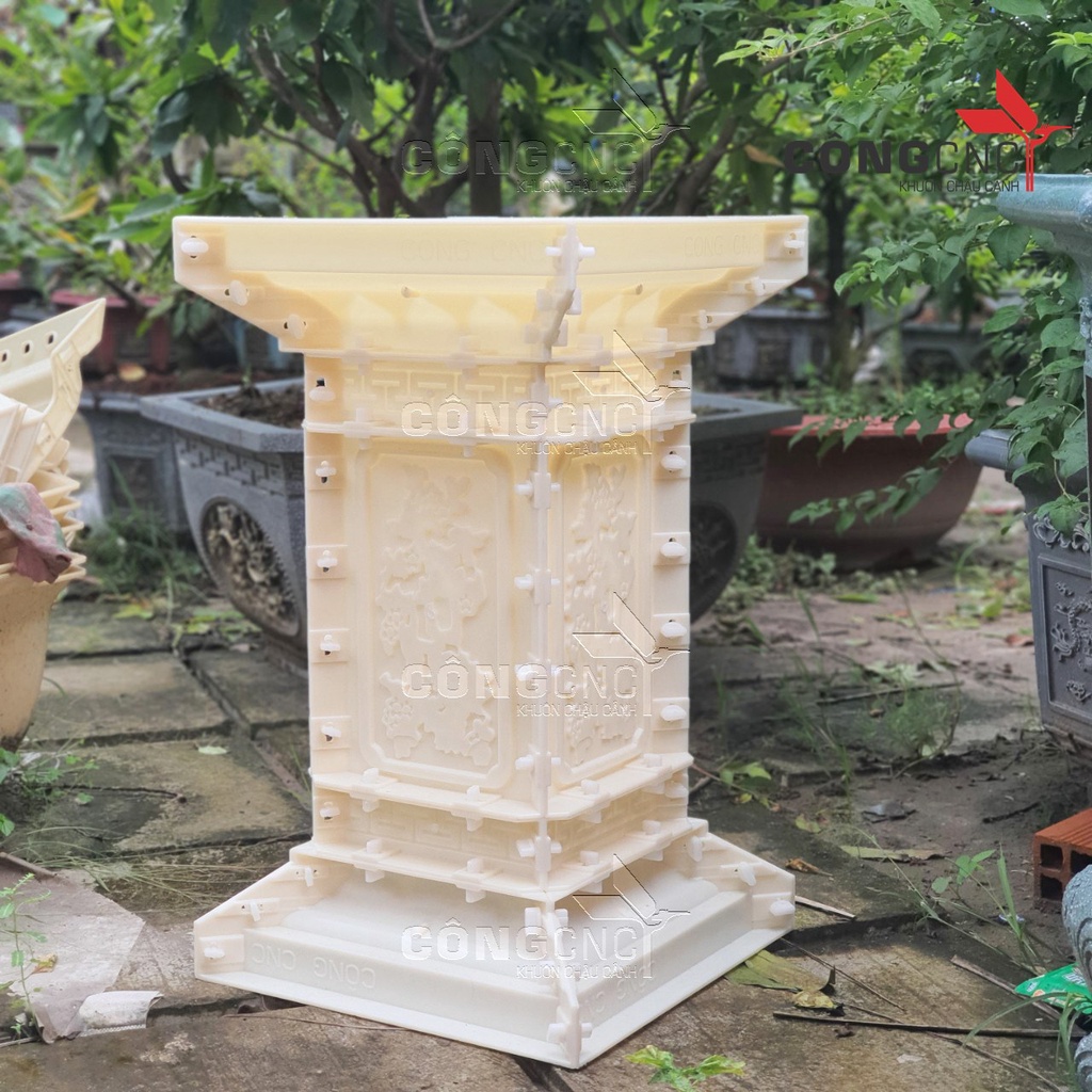 Khuôn đúc chân đôn chậu cảnh 68 họa tiết rồng hóa hoa
