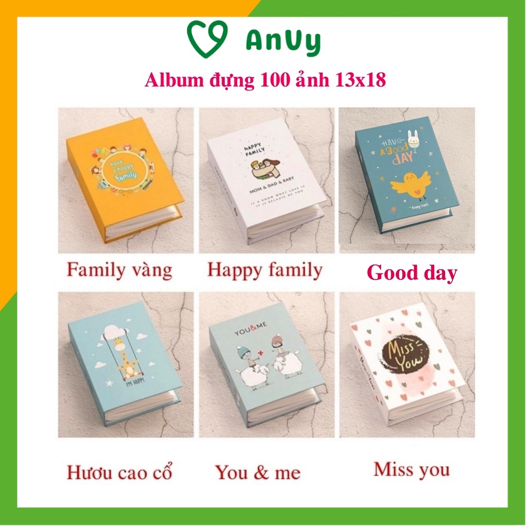  Album đựng ảnh 13x18 chứa 100 ảnh bìa giấy cứng cute tại Kho album ảnh AnVy