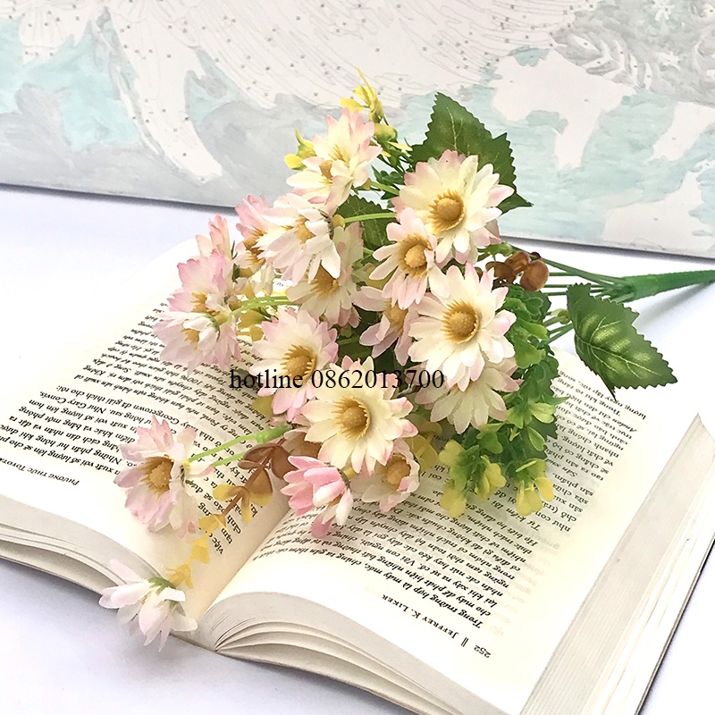Hoa Giả -  Cụm Hoa Cúc Giả 35cm Trang Trí Nội Thất, Cửa Tiệm, Phụ Kiện Cho Các Studio Đẹp, Bền, Tinh Tế, Thanh Lịch