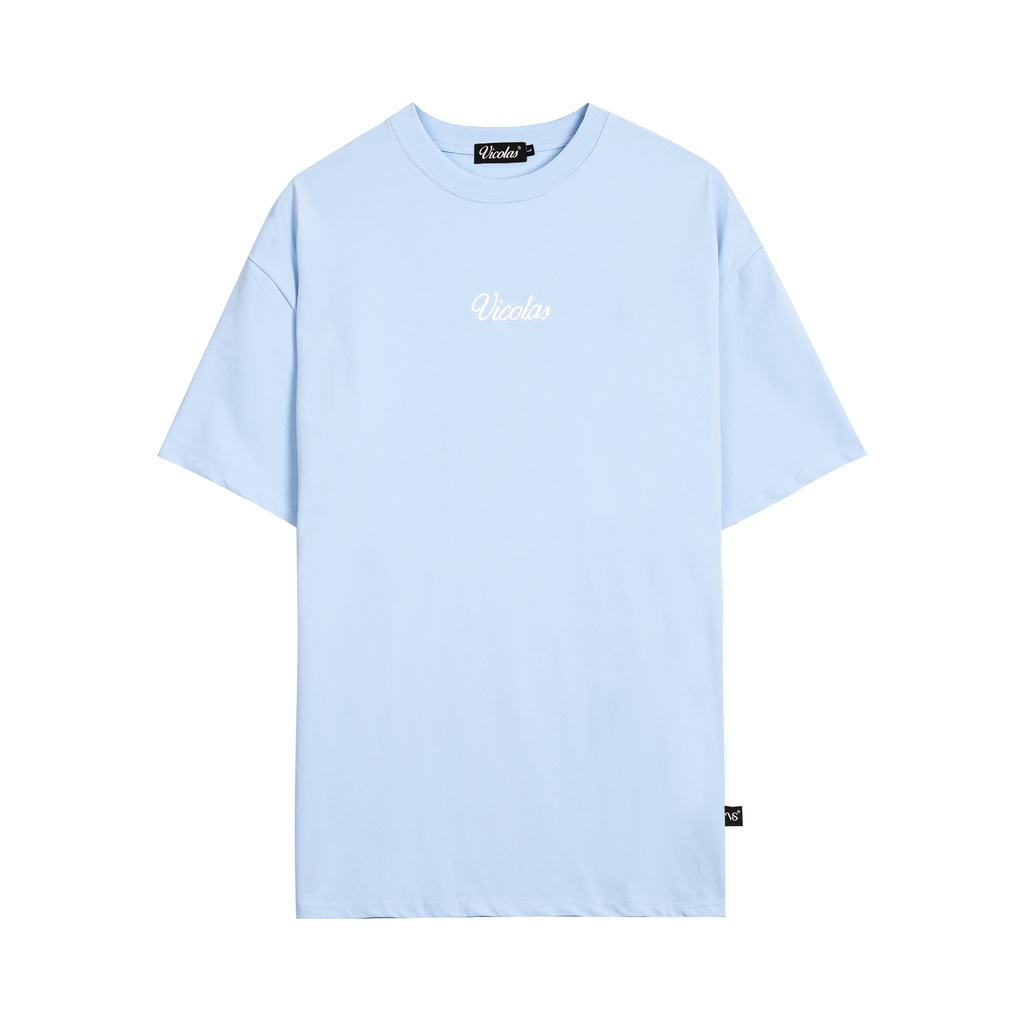 Áo thun unisex cổ tròn vải cotton co giãn thoáng mát basic thêu logo Vicolas - V VICOLAS BASIC TEE