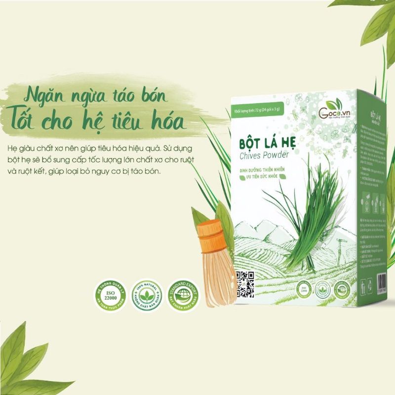 BỘT LÁ HẸ NGUYÊN CHẤT HỘP 24 GÓI