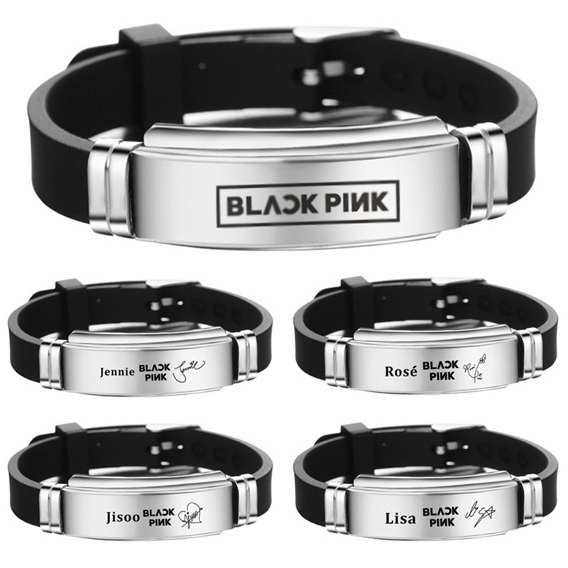 Vòng đeo tay trang sức bằng thép không gỉ hình KPOP Blackpink độc đáo