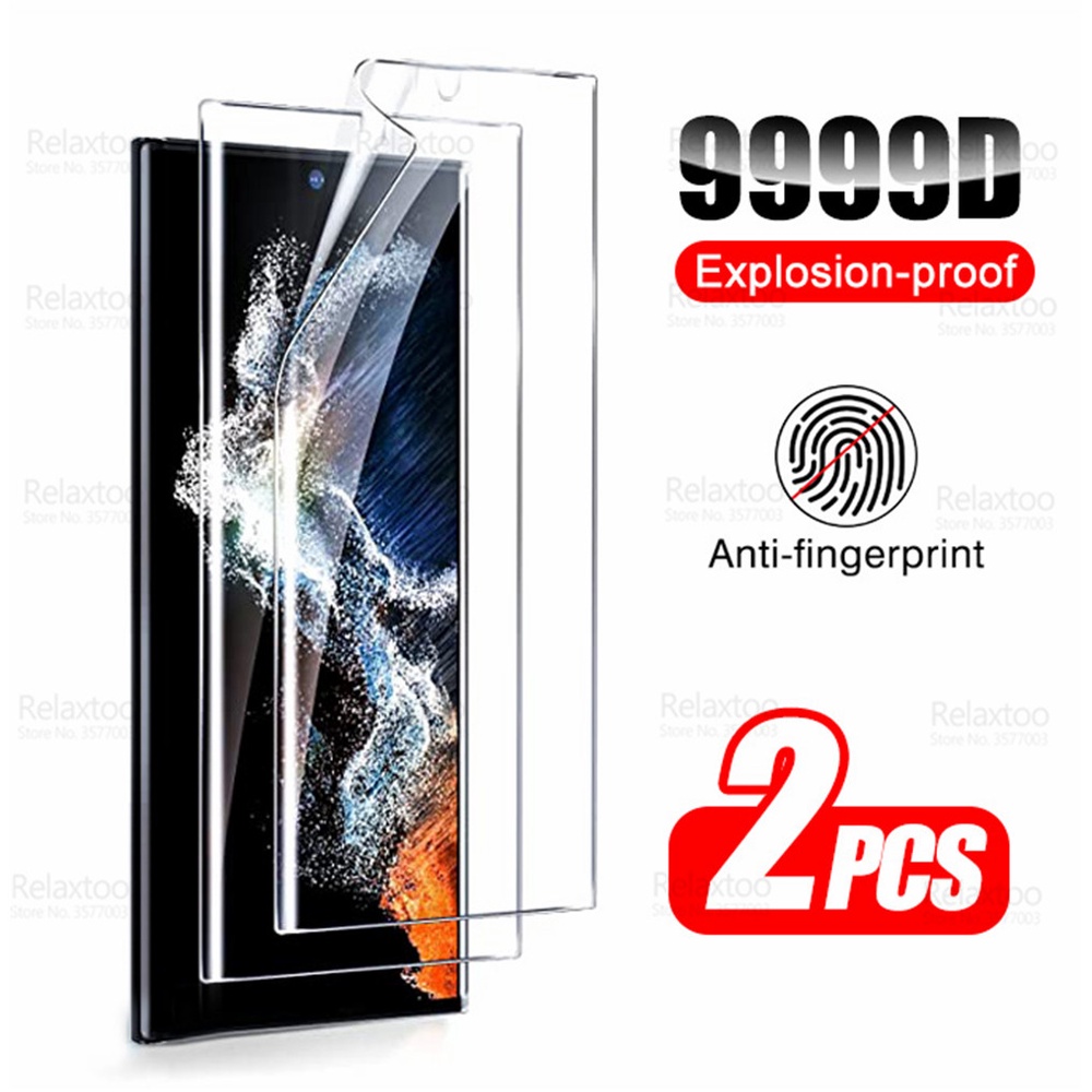 Set 2 Miếng Dán Màn Hình Cong Bảo Vệ Toàn Diện Cho Samsung S22 Ultra S21 FE 5G S20 Plus S10 Lite Note 20 S 22 21 Kính