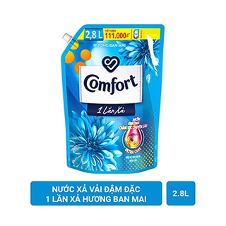 COMFORT Nước Xả Vải DẠNG TÚI 2.8L Một Lần Xả Hương Ban Mai, Nước Hoa Thiên Nhiên Sophia, Bella, Jennie, Trắng Em Bé