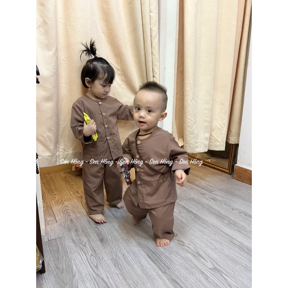 Đồ bà ba cho bé trai bé gái - quần áo lam đi lễ chùa đi chơi - set baba trẻ em vải kate Nhật BBB