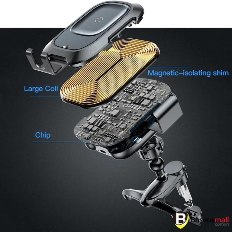 Baseus -BaseusMall VN Đế giữ điện thoại trên xe hơi tích hợp sạc không dây Baseus Smart Vehicle Bracket Wireless Charger