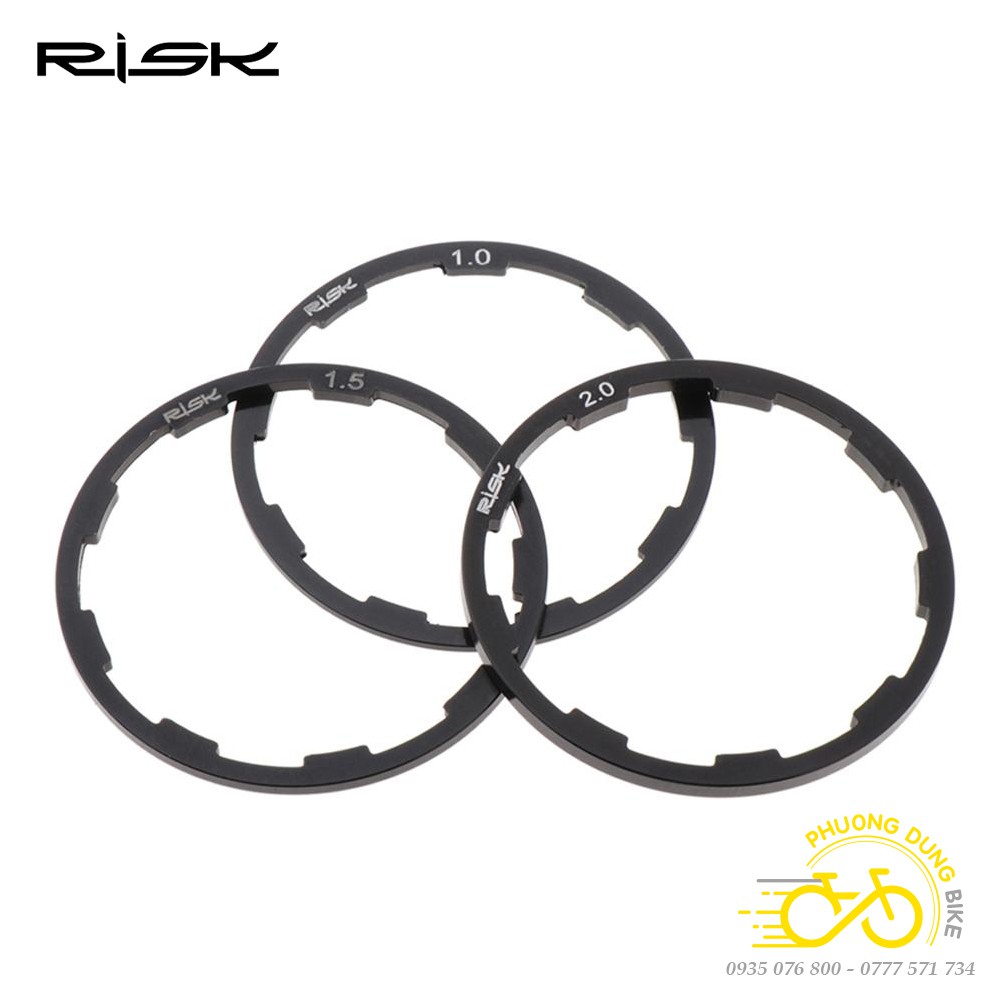 Bộ 3 vòng chêm líp moay ơ xe đạp RISK - 1mm / 1.5mm / 2mm