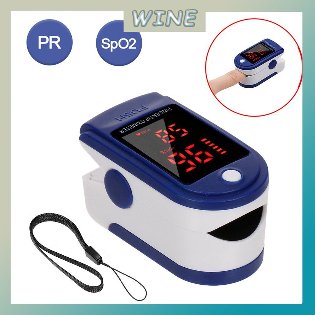 Oximeter Blood Oxygen Saturation Pulse Rate Monitoring-Máy đo lượng oxy trong máu Finger Pulse Oximeter Finger Clip Heartbeat Pulse wine
