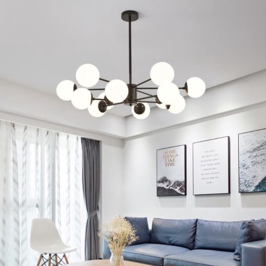 Đèn chùm MONSKY ALIGA cao cấp hiện đại loại 12 bóng trang trí nội thất sang trọng - Kèm bóng LED chuyên dụng.