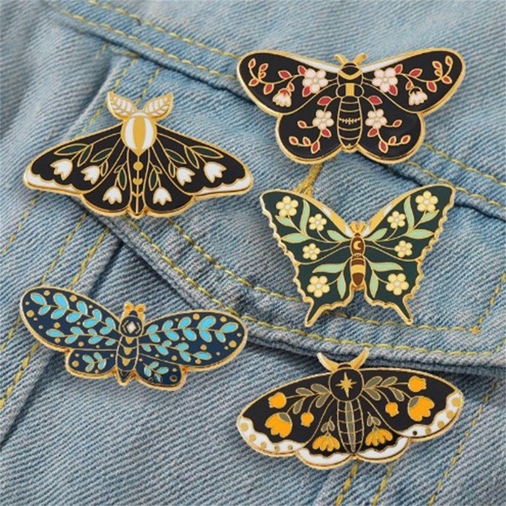 Ghim Cài Áo Hình Bướm Tráng Men Màu Đen