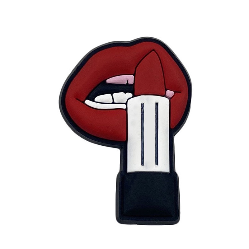 Phụ Kiện Khóa Trang Trí Giày Hình Son Môi/Son Môi Jibbitz Bằng Nhựa PVC Có Thể Tháo Rời