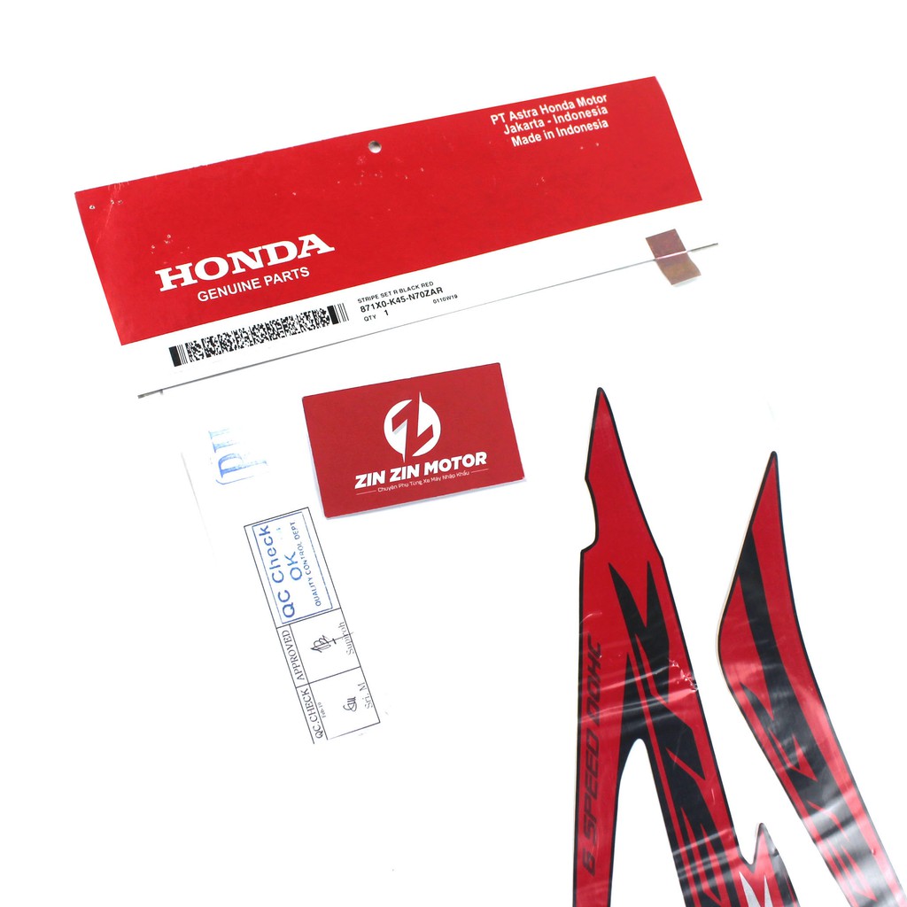 Bộ Tem Phải CBR 150R K45G Đen Đỏ 871X0K45N70ZAR