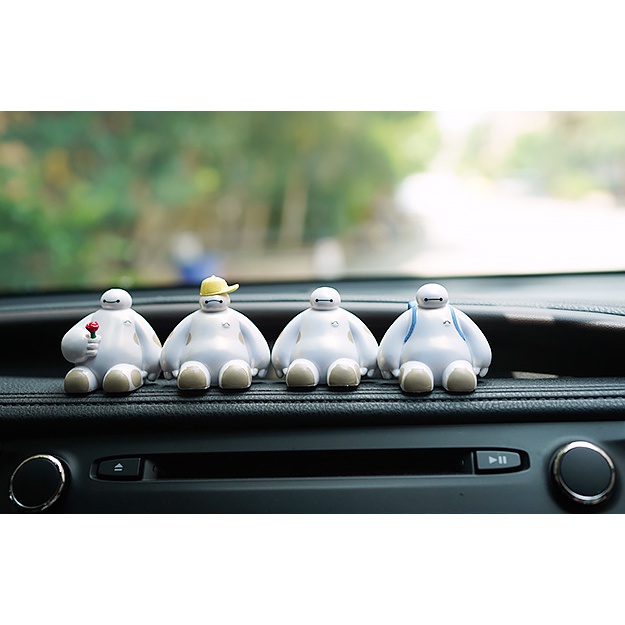 Bộ 4 Búp Bê Baymax Hoạt Hình Sáng Tạo Có Chân Đế Điện Thoại Chống Trượt Trang Trí Nội Thất Xe Hơi