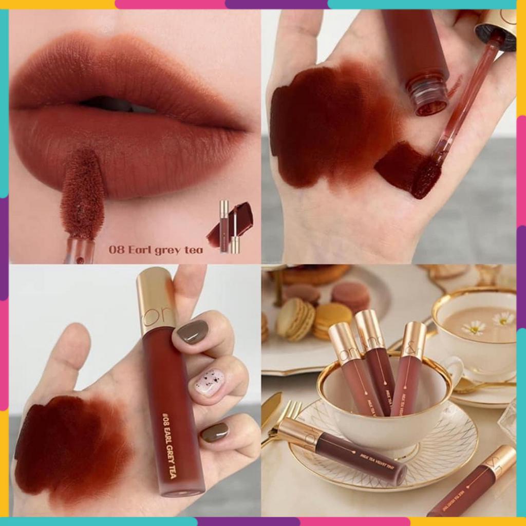 Son Kem Lì Romand Milk Tea Velvet Tint 4.4g Mịn Mượt Như Nhung Màu 08 Earl Grey Tea Màu Nâu Trầm CHÍ