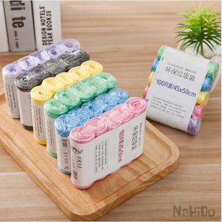 5 Cuộn Túi NiLon Đựng Rác Tự Phân Hủy Sinh Học size 45x50cm Túi Bóng Đen Dày Bao Chứa Rác Nhà Bếp Nhà Tắm Vệ Sinh NaHiDo
