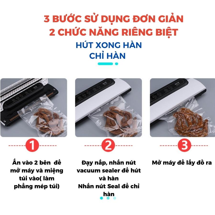 Máy Hút Chân Không Thực Phẩm Mini Gia Đình Cao Cấp DTM 600, Tặng Kèm Túi Hút 1 Mặt Nhám