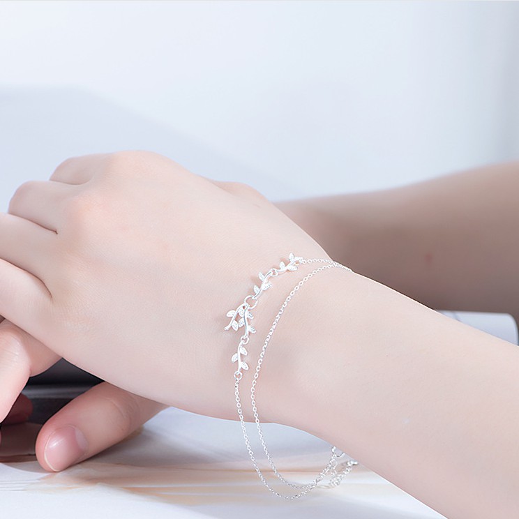 Lắc Tay Bạc Nữ Nhành Lá Đơn Giản Đẹp L-1594-Trang Sức Bảo Ngọc Jewelry | BigBuy360 - bigbuy360.vn