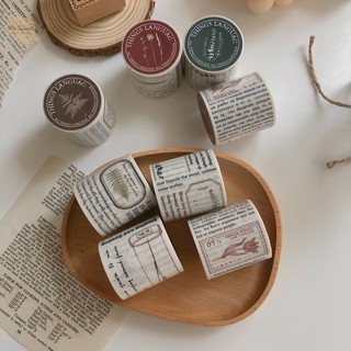 Băng dính washi tape vintage Things Language trang trí sổ journal