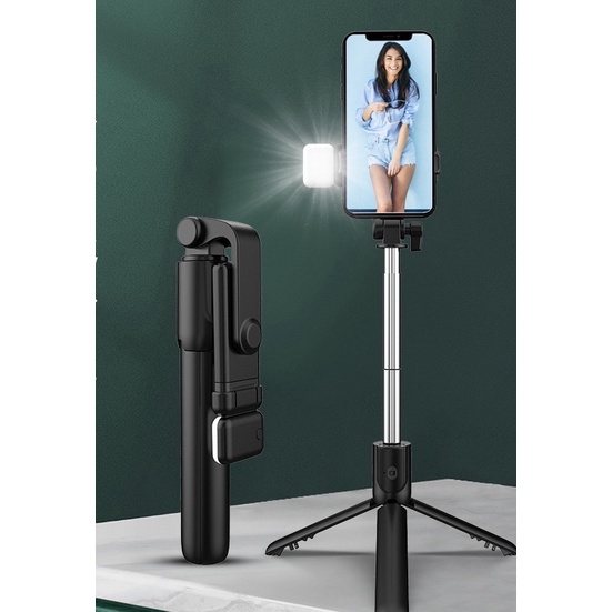 Gậy chụp ảnh , tripod 3 chân hỗ trợ chụp ảnh có Bluetooth + đèn led sẵn trên gậy trợ sáng