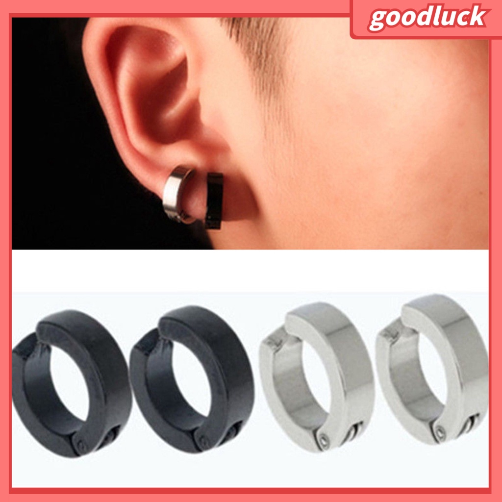 Khuyên tai nam dạng kẹp bằng thép không gỉ thời trang