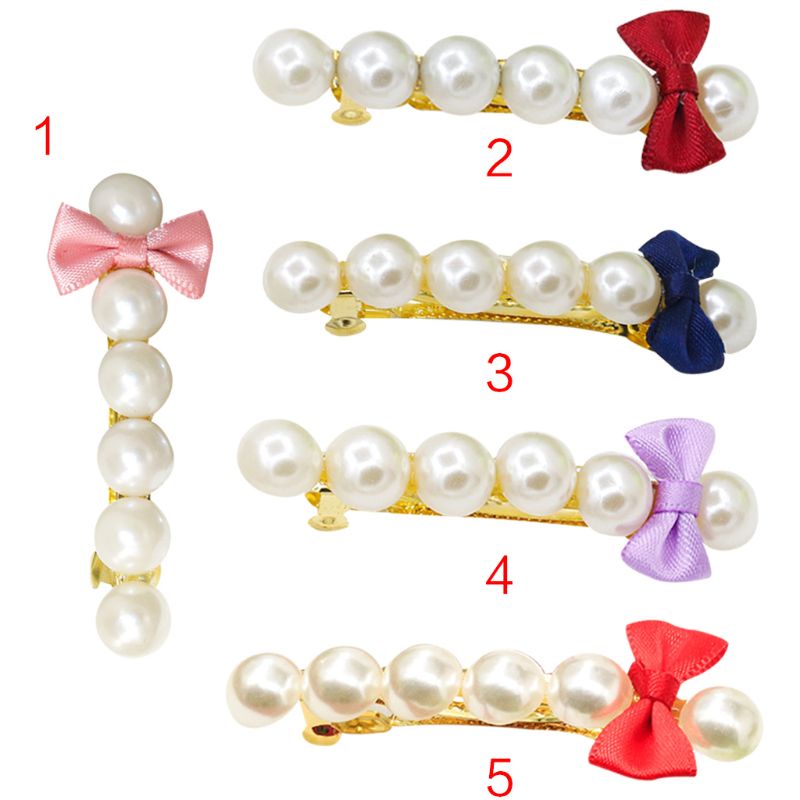 Kẹp Tóc Đính Ngọc Trai Giả Bằng Hợp Kim Màu Sắc Ngọt Ngào Thời Trang Cho Nữ