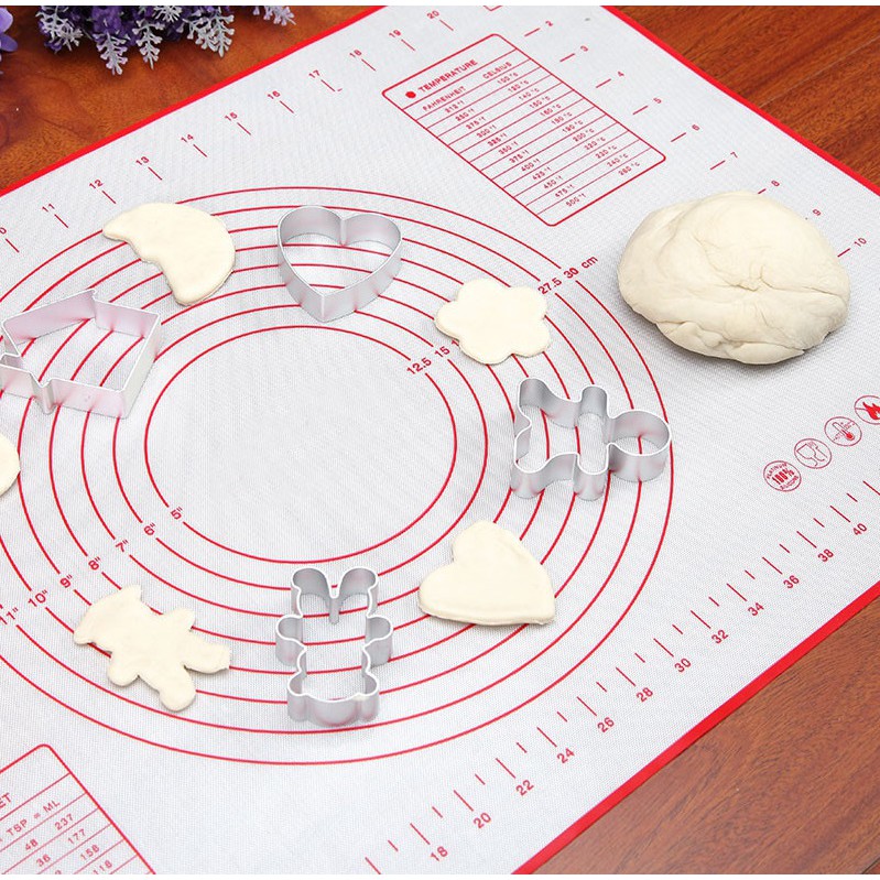 Tấm lót silicon nhào bột chống dính 60x40cm - trắng