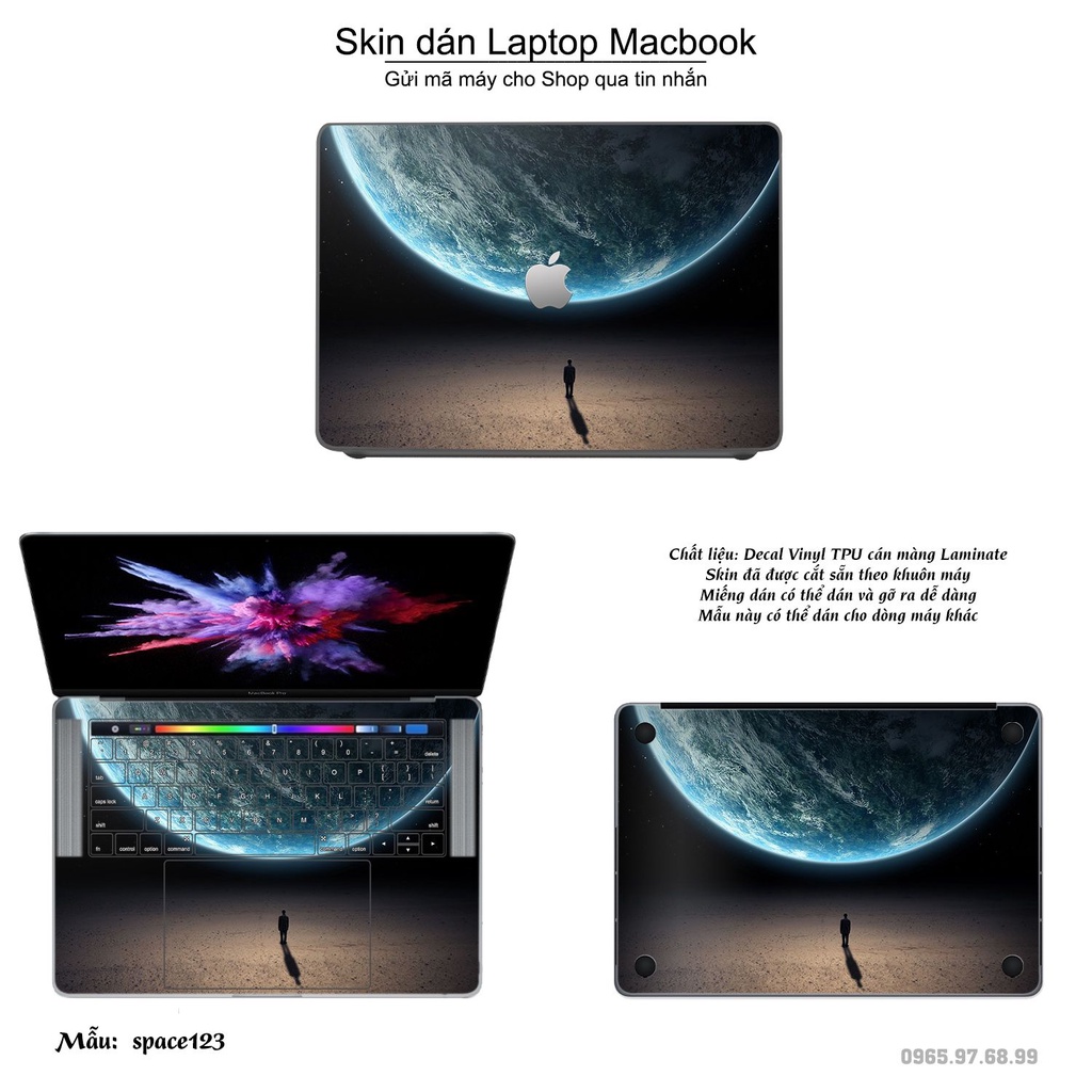 Skin dán Macbook mẫu không gian (đã cắt sẵn, inbox mã máy cho shop)