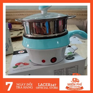 Nồi lẩu mini chống dính kèm xửng hấp size 18cm.