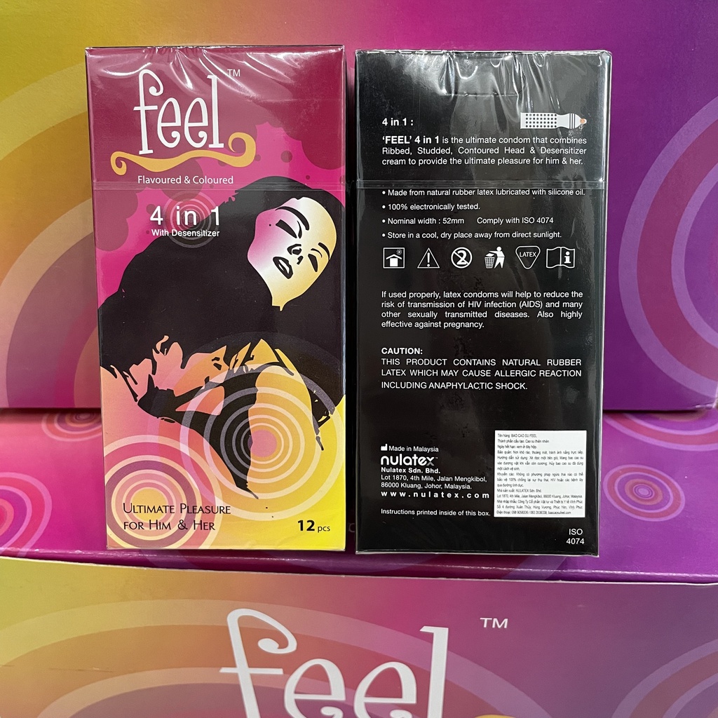 Bao cao su Feel 4in1  - Kéo dài thời gian - feel bao cao su