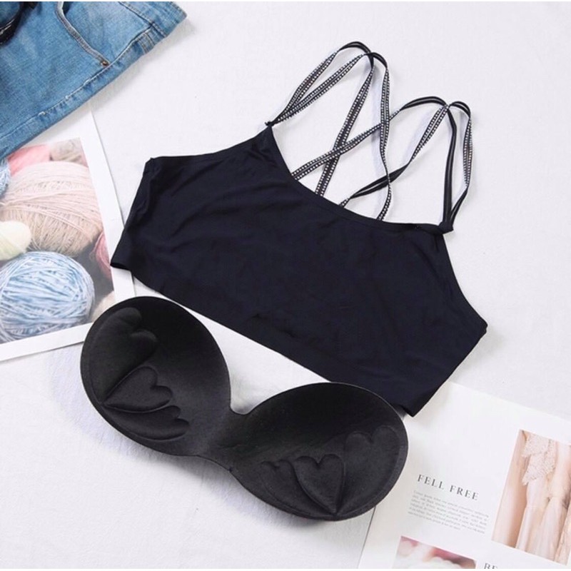 Bra / áo quây mặc trong vest freesize màu đen