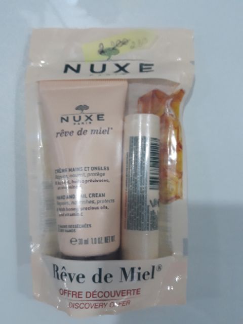 Set kem tay + son dưỡng Nuxe - Rêve de miel