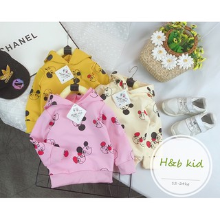[AG001-3] ÁO HOODIE MICKEY CÓ MŨ AMYCLOSET TAY DÀNH CHO BÉ 2-5 TUỔI