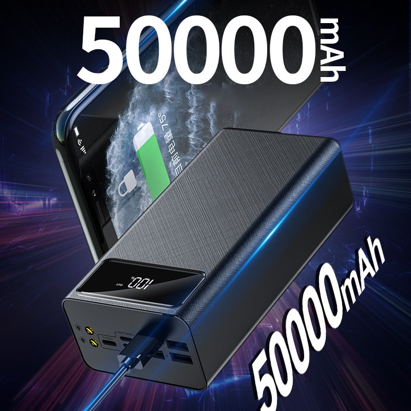 Pin sạc dự phòng công suất lớn 40000/50000 / 60000mah với đèn pin, màn hình led
