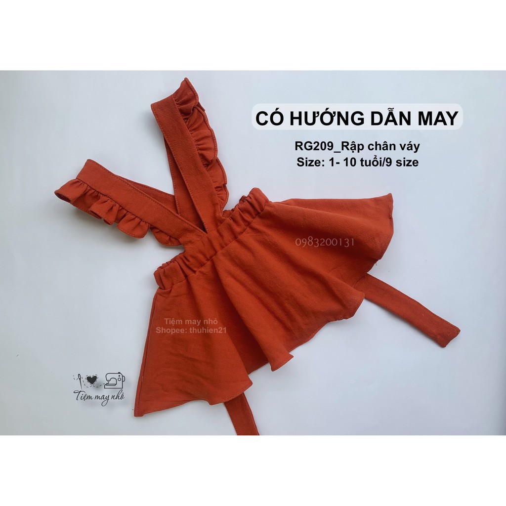 RG209_CÓ HƯỚNG DẪN MAY_rập giấy may chân váy cho bé