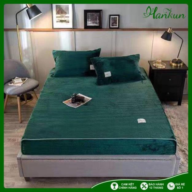 Drap giường/Thảm trải giường/ bộ ga gối nhung tăm 3 món  NHẬP KHẨU cao cấp siêu mịn, ấm kích thước 1M6, 1M8, 2M2 | BigBuy360 - bigbuy360.vn