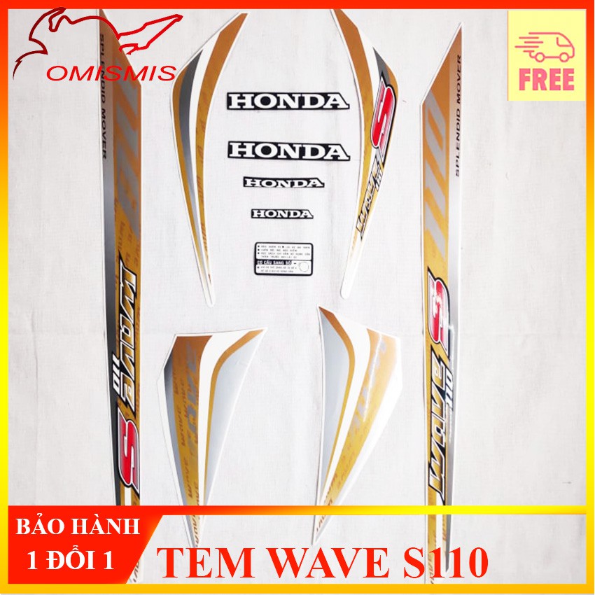 [WAVE S110] BỘ TEM RỜI, TEM MẪU ZIN, FULL 3 LỚP CHO WAVE S110