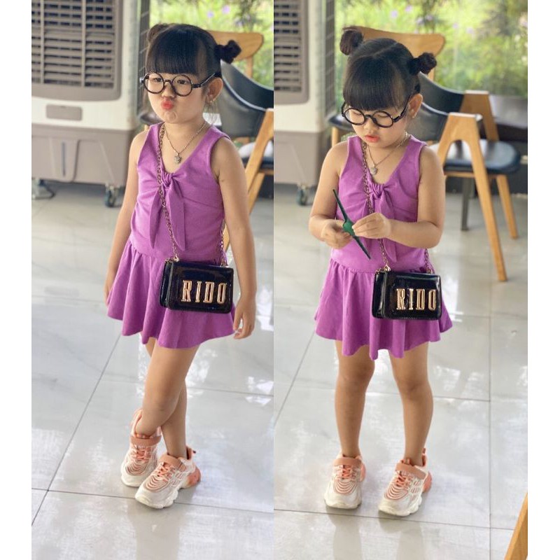 Đầm váy thun bé gái dễ thương cotton mềm mại và thoáng mát haivanco cho bé từ 8 đến 22 kg đi học đi chơi đều đẹp