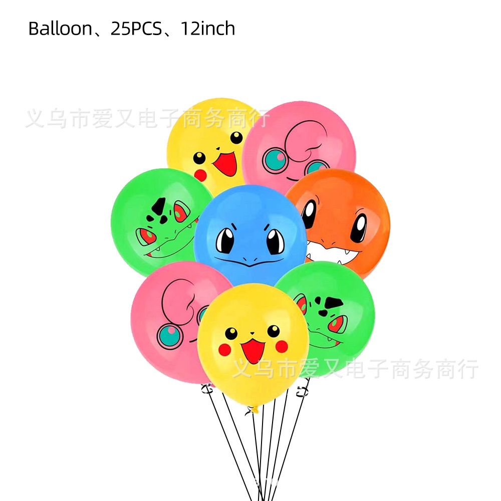 Bộ Bong Bóng Trang Trí Tiệc Sinh Nhật Chủ Đề Pikachu Pokemon